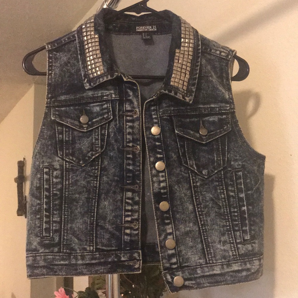 Forever 21 jean jacket vest